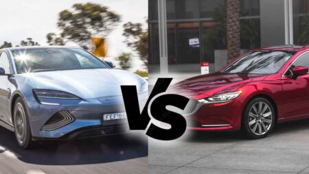 Comparison of BYD Seal electric sedan and Mazda 6 mid-size sedan
