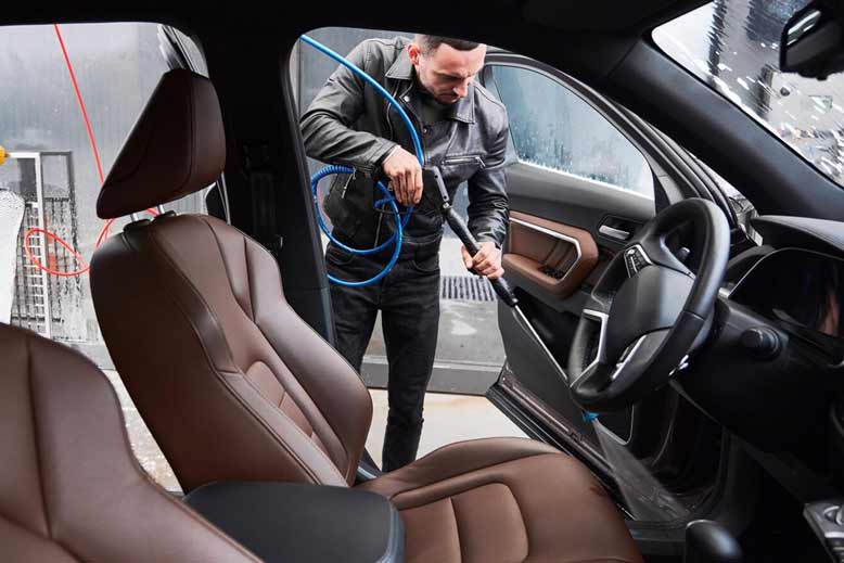 Clean car interiors with neat upholstery.