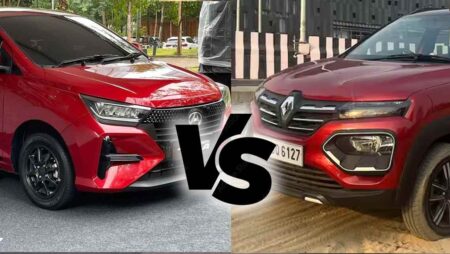 Side-by-side comparison of Daihatsu Ayla and Renault KWID, highlighting design, performance, and features.