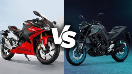 Honda CBR250RR vs Yamaha MT-25 side-by-side comparison