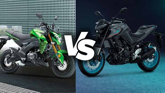 Perbandingan Kawasaki Z125 PRO vs Yamaha MT-25 Kawasaki Z125 Pro vs Yamaha MT-25 side-by-side comparison