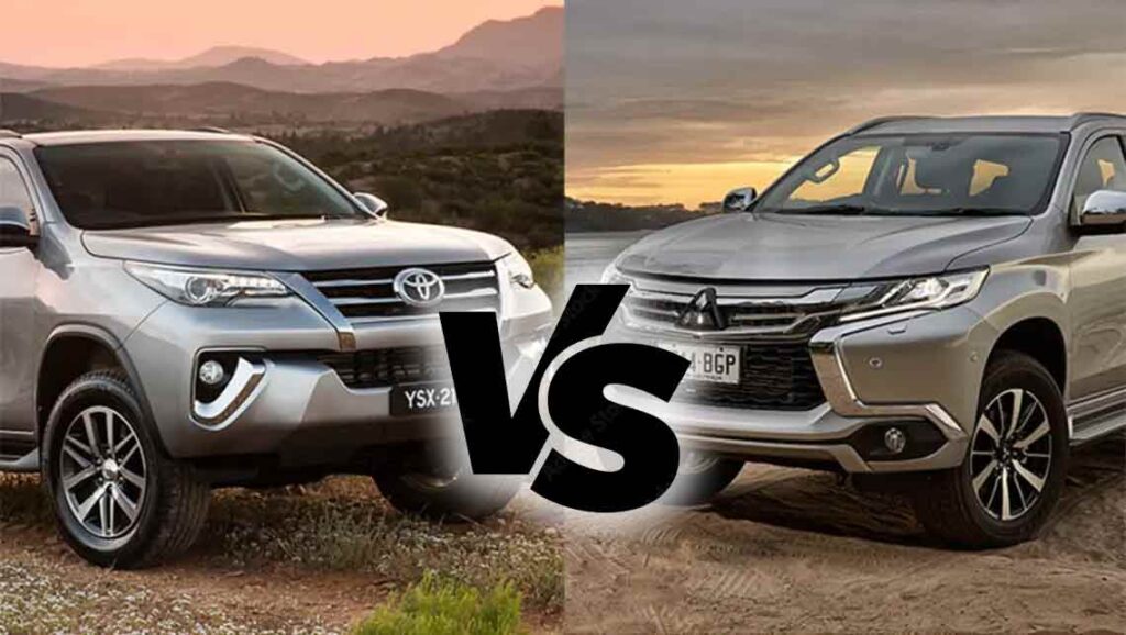 Comparison chart between Mitsubishi Pajero Sport and Toyota Fortuner
