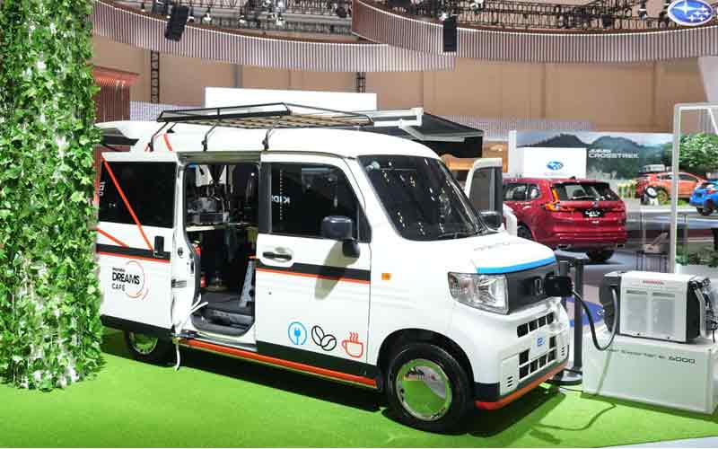 Honda has introduced its N-Van EV Prototype, an innovative electric vehicle converted into a mobile cafe.