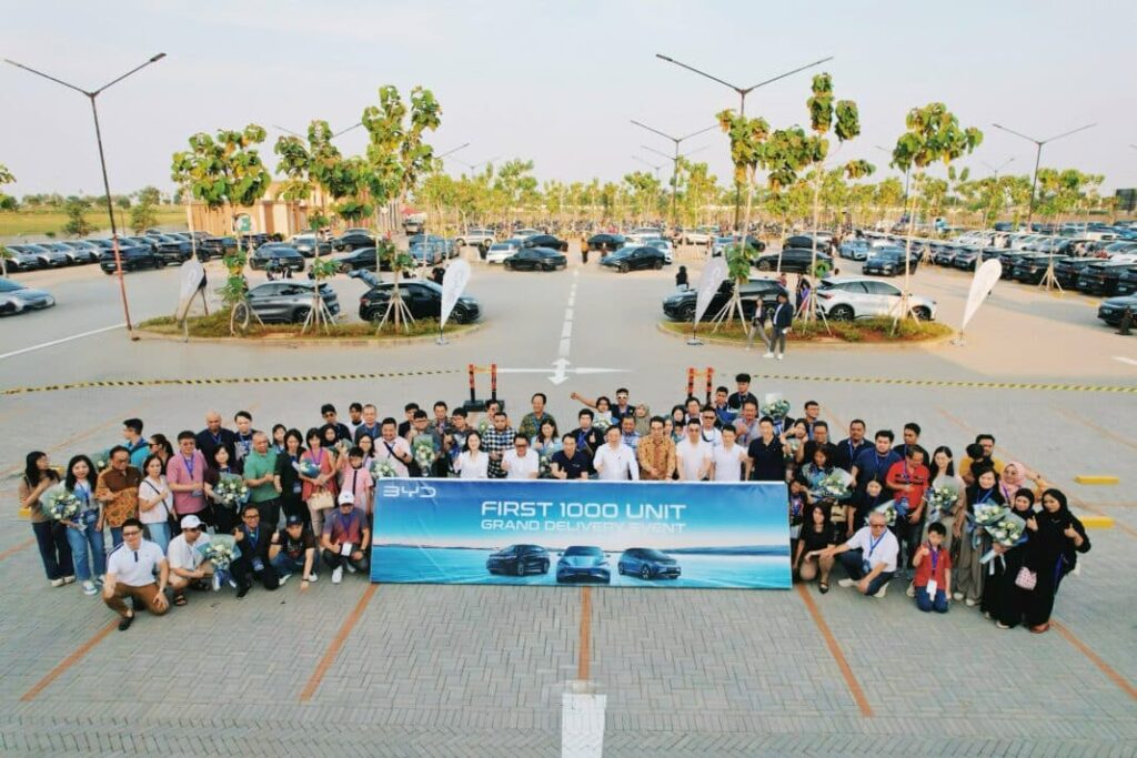 BYD Indonesia first 1,000 unit grand delivery event.