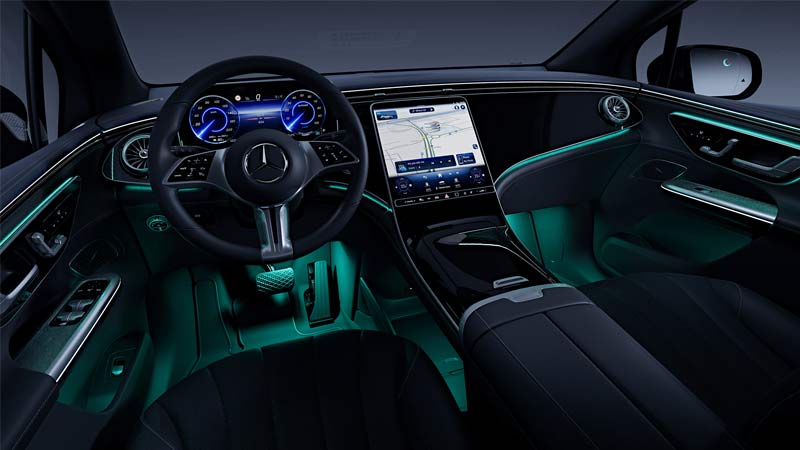 Interior of a Mercedes-Benz EQS SUV