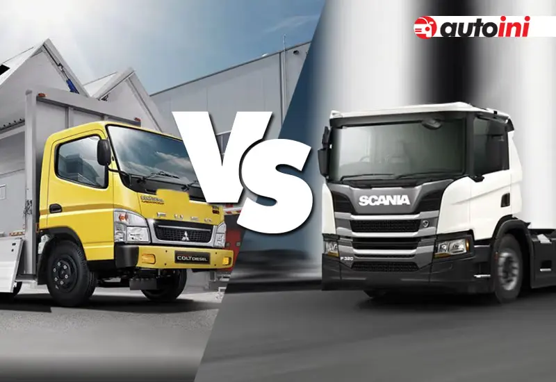 Mitsubishi Colt FE 84G HDL vs Scania P320-A6X4 Comparison