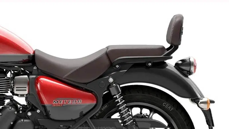 A seat view of a Royal Enfield Meteor motorcycle - autoini