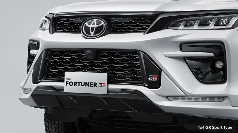 A close-up of the front grille of a Toyota Fortuner GR Sport Type - autoini