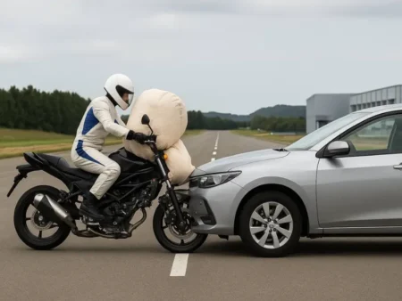 Toyoda Gosei motorcycle airbag technology for rider safety and crash protection - autoini