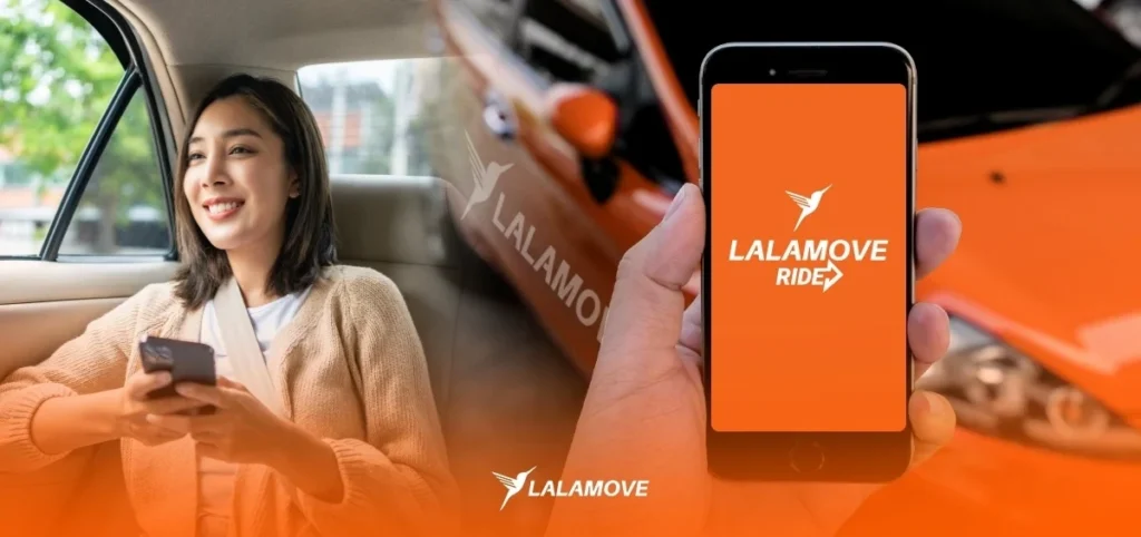 Lalamove app interface for booking Jakarta to Bandung rides.