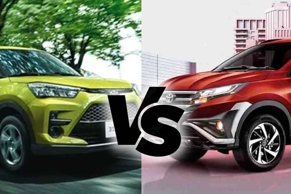 Perbandingan Toyota Raize dan Toyota Rush menyoroti performa, fitur interior, kapabilitas off-road, dimensi, dan harga