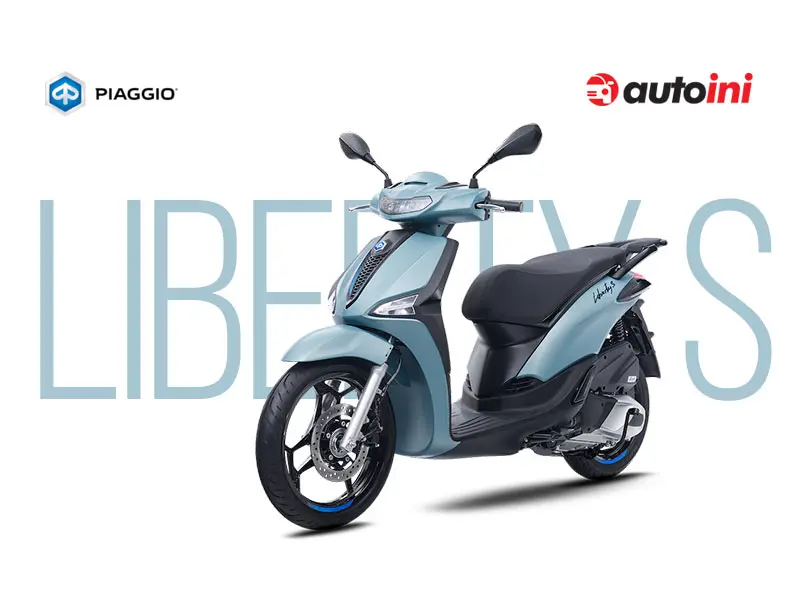 Piaggio Liberty S Urban 2025 Diluncurkan di Indonesia Piaggio Liberty S 2025 front view in Blue Ardesia